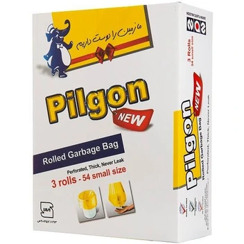 تصویر کیسه زباله جعبه ای 3رول 55×65 زرد 54  برگ پیلگون ا پینکت پینکت