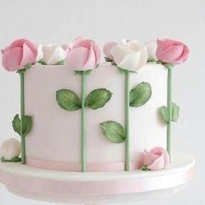 تصویر کیک گل برگ - سفید / یک کیلویی ا cake_gol_barg cake_gol_barg