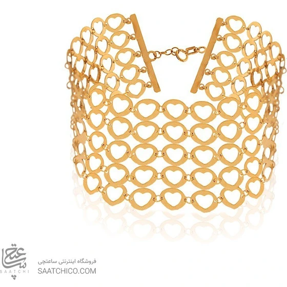 تصویر دستبند پهن طلا طرح قلب کد LB110 