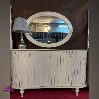 تصویر آینه کنسول سه درب سفید مدل آوین 144 
