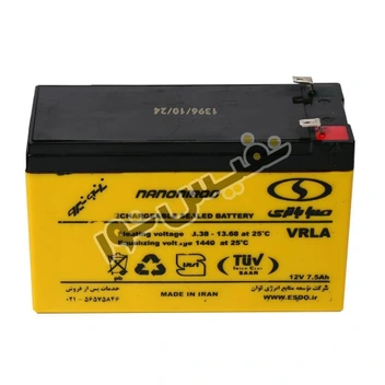 تصویر باتری یو پی اس 12 ولت 7.5 آمپر صبا ا مدل SB مدل SB