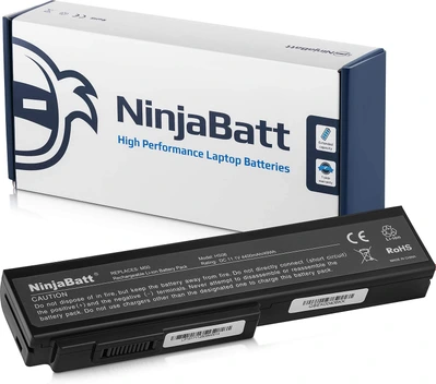 تصویر باتری لپ تاپ NinjaBatt برای Asus N53SV N53S G50VT G51VX M50 N53 N53J N53JQ N53SN N61J N61JQ N61JV A32-N61 A32-M50 G50 G60 A33-M50 G51J L062066 M60 [6 سلول / 4400] ا NinjaBatt Battery for Asus N53SV N53S G50VT G51VX M50 N53 N53J N53JQ N53SN N61J N61JQ N61JV A32-N61 A32-M50 G50 G60 A33-M50 G51J L062066 M60 [6 Cells/4400mAh/49Wh] NinjaBatt Battery for Asus N53SV N53S G50VT G51VX M50 N53 N53J N53JQ N53SN N61J N61JQ N61JV A32-N61 A32-M50 G50 G60 A33-M50 G51J L062066 M60 [6 Cells/4400mAh/49Wh]