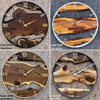 تصویر ساعت چوبی روستیک 