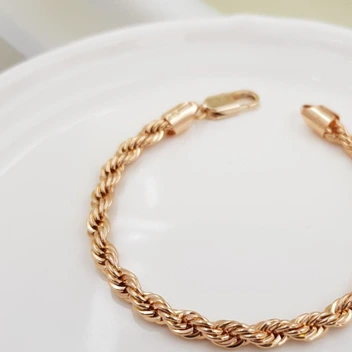 تصویر دستبند طنابی زنانه طرح طلا ژوپینگ کد1142 