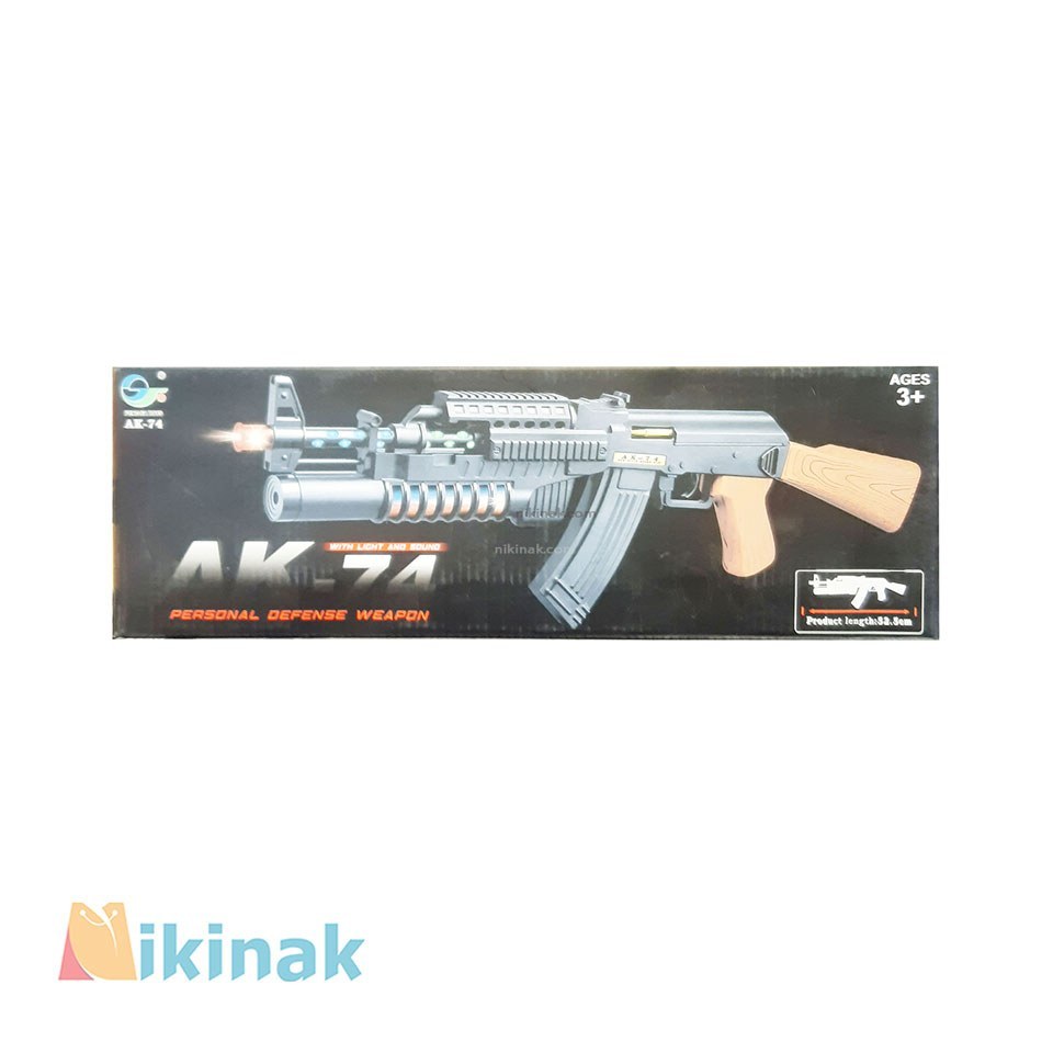 تصویر تفنگ شارژی اسباب بازی مدل AK-74 