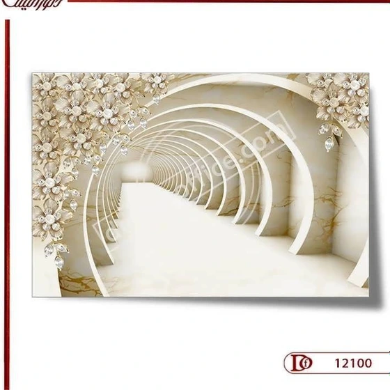 تصویر کاغذ دیواری سه بعدی گل 2100 ا 3D Flower Wallpaper 2100 3D Flower Wallpaper 2100