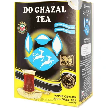 تصویر خرید چای دوغزال عطری شیرنشان با طعم رل گری 500گرم 