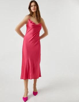 تصویر لباس مجلسی کوتون زنانه مدل Satin Midi Dress 