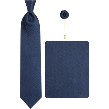 تصویر ست کراوات دستمال جیب گل کت مدل GF-SO2766-DB 