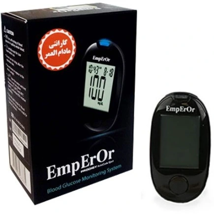 تصویر دستگاه تست قندخون امپرور EmpEror همراه با 50 عدد نوار تست ا EmpEror Blood Suger Meter EmpEror Blood Suger Meter