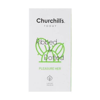 تصویر کاندوم خاردار و شیاردار حاوی اسانس وانیل چرچیلز ا Churchills Pleasure Her Condom churchills Churchills Pleasure Her Condom churchills