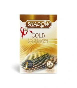 تصویر کاندوم تحریک کننده تاخیری شادو Shadow مدل Gold - بسته 12 عددی 
