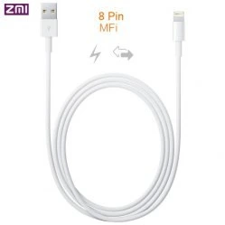 تصویر کابل لایتنینگ شیائومی مدل ZMI MFI USB to Lightning به طول 1 متر ا ZMI MFI USB to Lightning Charging Data Cable 1m ZMI MFI USB to Lightning Charging Data Cable 1m