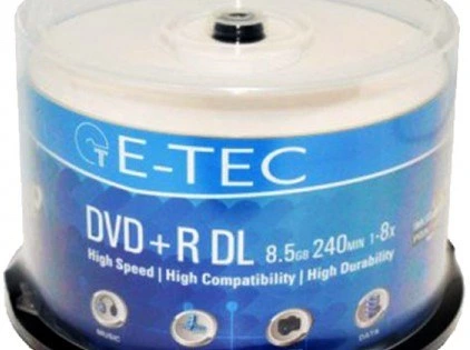 تصویر DVD پرینتیبل E-TEC 8.5GB ا E-TEC DVD+R DL E-TEC DVD+R DL