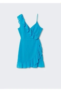 تصویر پیراهن رسمی زنانه آبی برند mango 37091299 ا Asimetrik Yakalı Elbise Asimetrik Yakalı Elbise