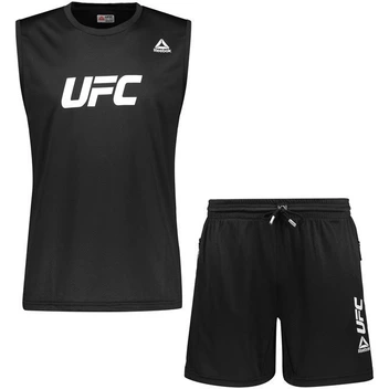 تصویر ست رکابی و شلوارک ورزشی مردانه ریباک مدل DS-UFC 3080 مشکی 