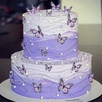 تصویر کیک تولد دو طبقه پروانه ای - سفید / چهار کیلویی ا cake_tavallod_do_tabaghe_parvaneii cake_tavallod_do_tabaghe_parvaneii