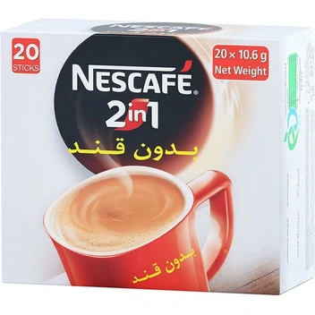 تصویر پودر قهوه و کافی میکس 2 در 1 بدون قند نسکافه نستله - 20 عددی ا Nescafe 2 in 1 Coffee Mix Instant Without Sugar - Pack Of 20 Nescafe 2 in 1 Coffee Mix Instant Without Sugar - Pack Of 20