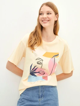 تصویر تی شرت ال سی واکیکی زنانه مدل Crew Neck 