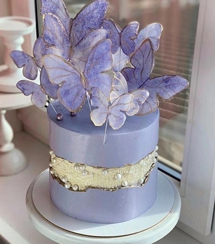 تصویر کیک پروانه ویفری - بنفش / دو کیلویی ا cake_parvane_veyfery cake_parvane_veyfery