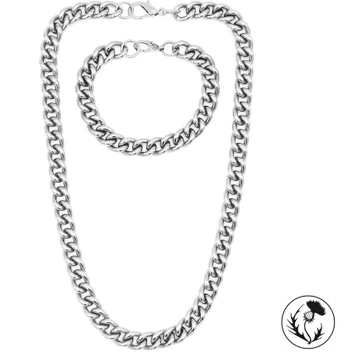 تصویر ست گردنبند و دستبند زنجیری مدل g01 