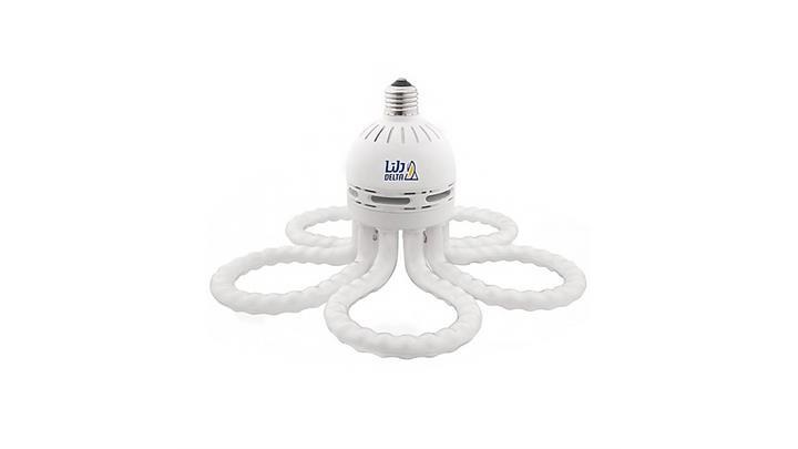 تصویر لامپ کم مصرف 105 وات برند دلتا مدل گل پایه E27 رنگ مهتابی کد DELTA-LAMPEKAMMASRAF-GOL-E27-105W-MAHTABI 
