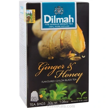 تصویر چای کیسه ای سیلانی دیلمه Dilmah با طعم زنجبیل و عسل بسته 20 عددی 