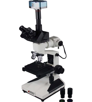 تصویر میکروسکوپ متالورژی آپرایت سه چشمی SAACO مدل SMU-11 