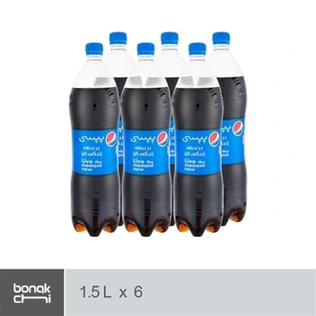 تصویر نوشابه با طعم کولا پپسی - 1.5 لیتر | بسته 6 عددی ا Pepsi Cola Soft Drink - 1.5 L Pepsi Cola Soft Drink - 1.5 L