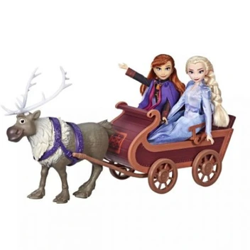 تصویر عروسک آنا و السا به همراه سورتمه-اسباب بازی 