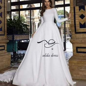 تصویر لباس عروس و لباس نامزدی شیک ۱۳۵۵ - سفید / ۴۲ ا 1355 1355