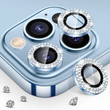 تصویر محافظ لنز دوربین مدل رینگی نگین دار مناسب برای گوشی موبایل اپل IPHONE 13PRO-13 PRO MAX 