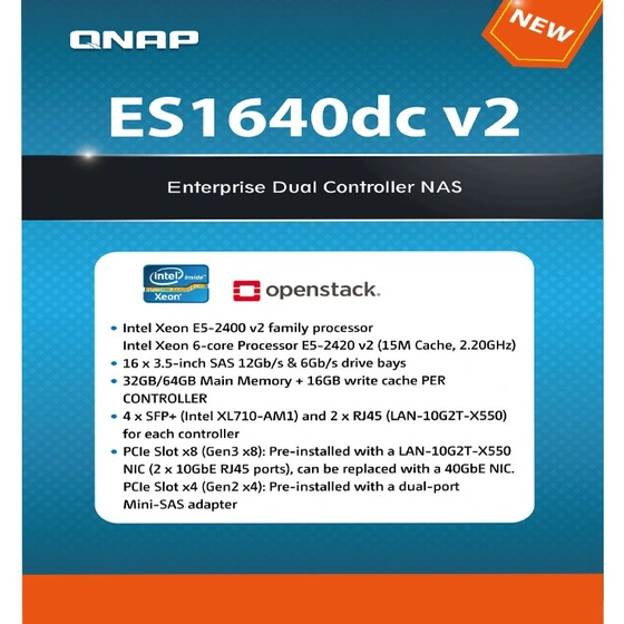 تصویر ذخیره ساز QNAP Enterprise Dual-Controller NAS ES1640dc-v2-E5-96G 