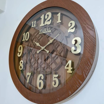 تصویر ساعت دیواری تمام چوبی رولکس ۱۱۱ قطر ۶۰ سانت در چهار رنگ مختلف بسیار زیبا و با کیفیت - مشکی 