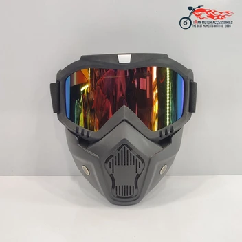 تصویر عینک موتورسواری فیس دار نشکن کد ۱۲ 