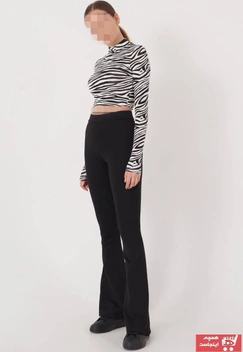 تصویر شلوار زنانه مدل برند Addax رنگ مشکی کد ty4276126 ا Kadın Siyah İspanyol Paça Tayt Pantolon Kadın Siyah İspanyol Paça Tayt Pantolon