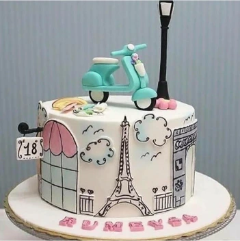تصویر کیک تولد برج ایفل - سفید / یک کیلویی ا cake_tavallod_borj_ifel cake_tavallod_borj_ifel