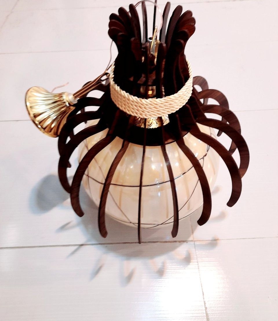 تصویر لوستر چوبی مدل 8 ا Wooden chandeliers 8 Wooden chandeliers 8