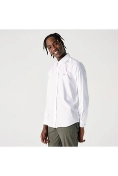 تصویر پیراهن آستین بلند مردانه سفید لاکوست CH6122 ا Erkek Slim Fit Beyaz Gömlek CH6122 Erkek Slim Fit Beyaz Gömlek CH6122