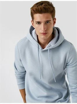 تصویر خرید هودی مردانه جدید برند کوتون  ty148774287 ا Basic Sweatshirt Kapşonlu Basic Sweatshirt Kapşonlu