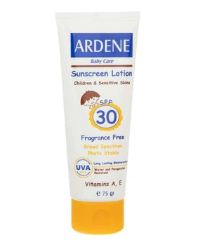 تصویر ​لوسیون ضد آفتاب کودکان SPF30 آردن Ardene فاقد اسانس مناسب پوست حساس 75ml 