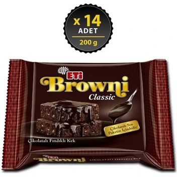 تصویر کیک اتی براونی کلاسیک همراه با سس شکلات – Eti Browni Classic 200 gr 