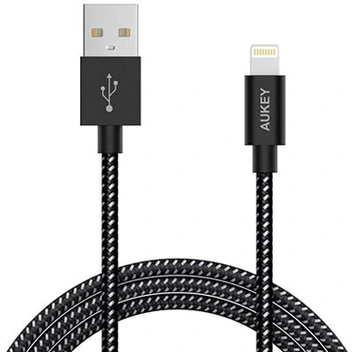 تصویر کابل شارژ USB به لایتنینگ 1.2 متر آکی مدل D16 ا Aukey Lightning Cable 1.2m D16 Aukey Lightning Cable 1.2m D16