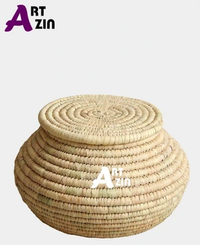 تصویر خمره جا برنجی شیک سطل برنج حصیری  13 کیلویی-  کد: 251 