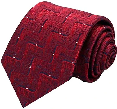 تصویر کراوات قرمز طرح دار با نقاط سفید برند وی شانگ 