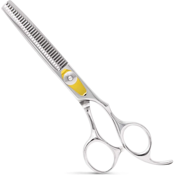 تصویر Equinox Professional Hair Scissors Thinning Shears - Razor Edge Series Teeth Shears- Japanese Stainless Steel-Barber Hair Cutting Texturizing Shears for Men,Women,Kids,Salon & Home-6.5" Overall Length 