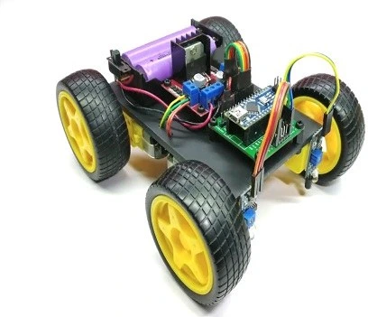 تصویر پروژه ربات مسیریاب ساده با درایور موتور L298 