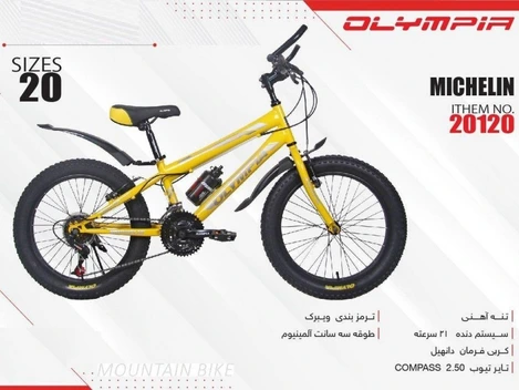 تصویر دوچرخه بچه گانه المپیا مدل michelin کد 20120 سایز 20    olympia 