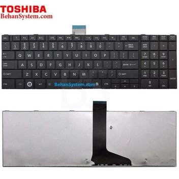 تصویر کیبورد لپ تاپ Toshiba مدل Satellite C850 ا به همراه لیبل کیبورد فارسی جدا گانه به همراه لیبل کیبورد فارسی جدا گانه