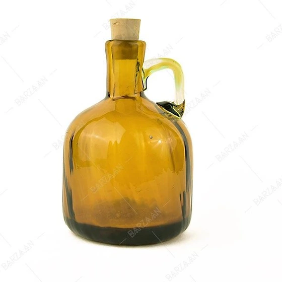 تصویر بطری آبگینه استوانه ای عسلی سایز ۳- کد ۰۲۵ 